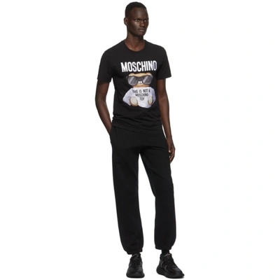 Shop Moschino Black Micro Teddy Bear T-shirt In V2555 Black