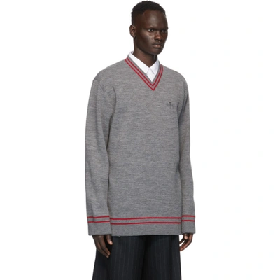 Shop Maison Margiela Grey Gauge 12 Knit Sweater In 854m Greyre