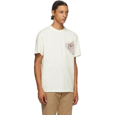 Shop Jw Anderson Off-white Paisley Logo T-shirt In Chalk 003