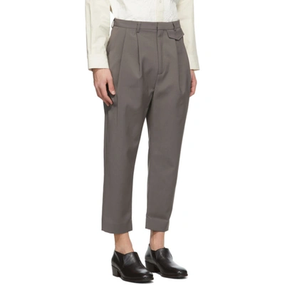 Shop Deveaux Ssense Exclusive Taupe Wyatt Trousers In Grey