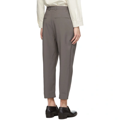 Shop Deveaux Ssense Exclusive Taupe Wyatt Trousers In Grey