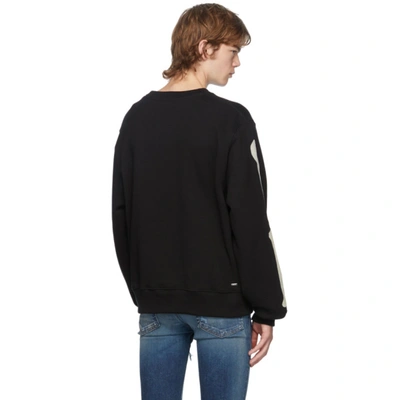 Shop Amiri Black Bones Crewneck Sweatshirt In Black White