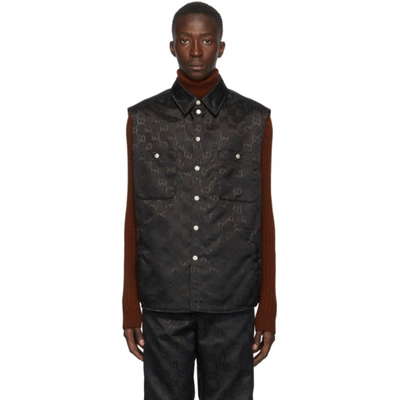 Shop Gucci Black Off The Grid Canvas Gg Vest In 1000 Black