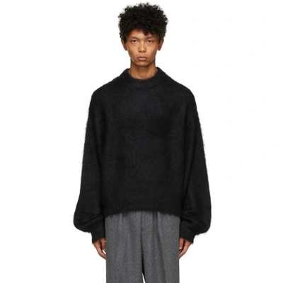 Shop Fumito Ganryu Black Dolman Sleeve Sweater