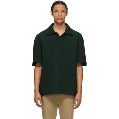 Shop Maison Margiela Green Scuba Piqué Polo In 650 Botlgrn