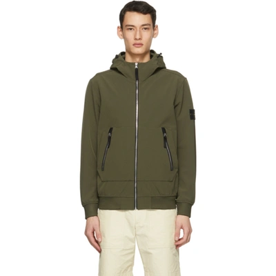 Stone Island 40727 Light Soft Shell-r Hooded Jacket Olive Green | ModeSens