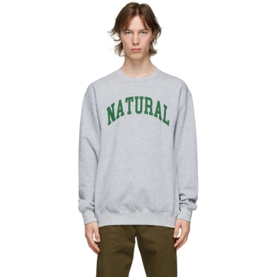 Shop Museum Of Peace And Quiet Grey Print 'natural' Sweatshirt In Heather