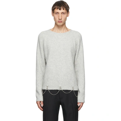 Shop Random Identities Grey Wool Chain Crewneck In 1404-grey