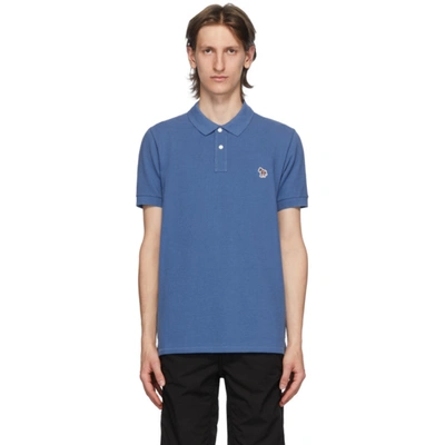 Shop Ps By Paul Smith Blue Zebra Polo In 41a Lt Blue