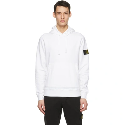 Shop Stone Island White Classic Hoodie In V0001 White