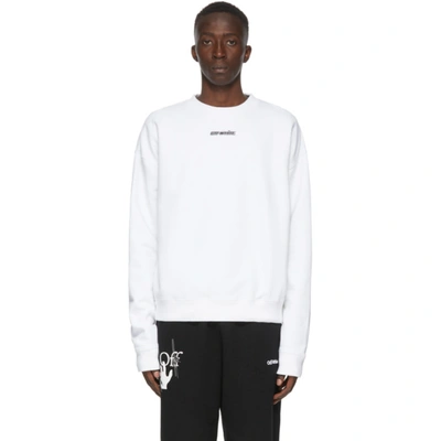 Off-white Marker Arrows Oversized Cotton Sweatshirt In White/blue