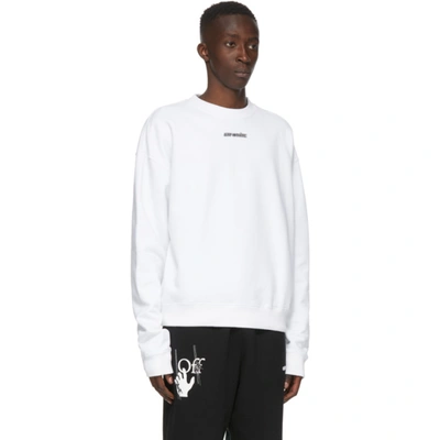 Off-white Marker Arrows Oversized Cotton Sweatshirt In White/blue