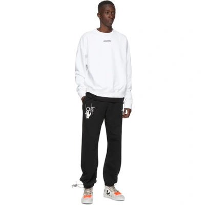 Off-white Marker Arrows Oversized Cotton Sweatshirt In White/blue