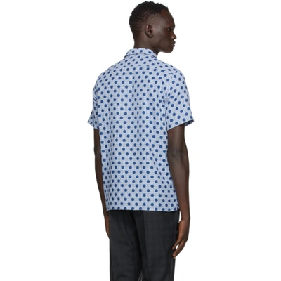Shop Ps By Paul Smith Blue Polka Dot Casual Short Sleeve Shirt In 45 Blue