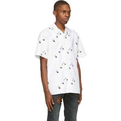 Shop Off-white White All Over Logo Holiday Short Sleeve Shirt In White Black