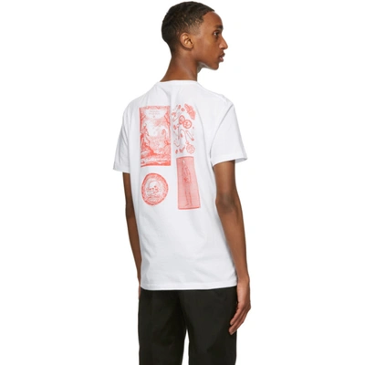 Shop Alexander Mcqueen White Safety Pin Skull T-shirt In 0900 White/mix