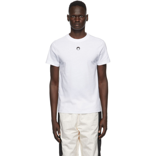 Marine Serre calendars-print organic cotton hoodie - White