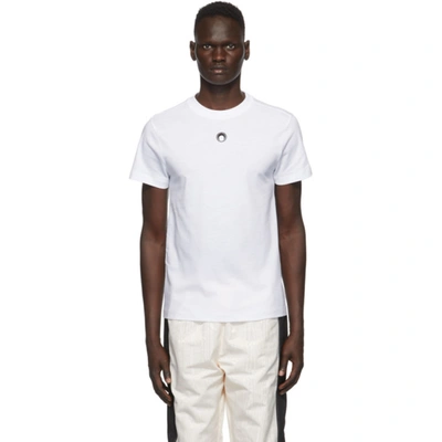 Shop Marine Serre White Moon T-shirt In Wht/blk