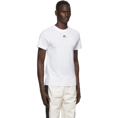 Shop Marine Serre White Moon T-shirt In Wht/blk