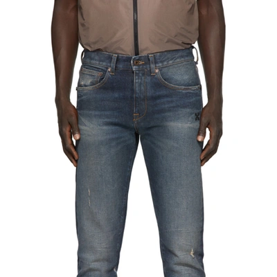 Shop Off-white Indigo Selvedge Denim Jeans In 3810 Indblk