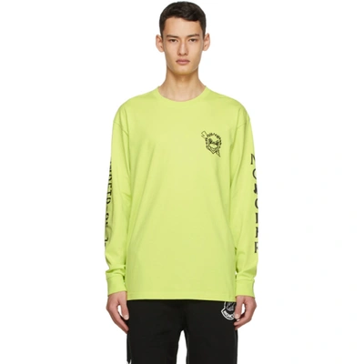 Shop Moncler Genius 2 Moncler 1952 Yellow Undefeated Edition Logo Long Sleeve T-shirt In 118 Yellow