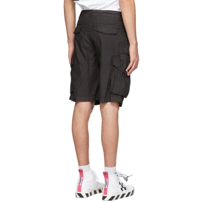 Shop Off-white Black Logo Utility Shorts In Black White