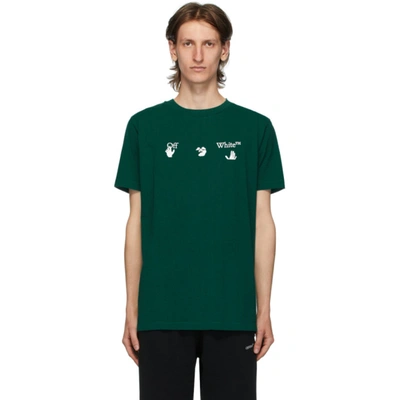 Shop Off-white Green Big Logo T-shirt In Dark Green