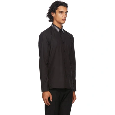 Shop Fendi Black Embroidered Collar Shirt In F0qa1 Black