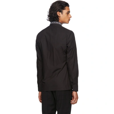 Shop Fendi Black Embroidered Collar Shirt In F0qa1 Black