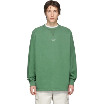 Shop Acne Studios Green Reverse Logo Sweatshirt In Bottlegreen