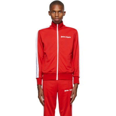 Shop Palm Angels Red Classic Track Jacket In Red White