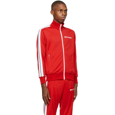Shop Palm Angels Red Classic Track Jacket In Red White