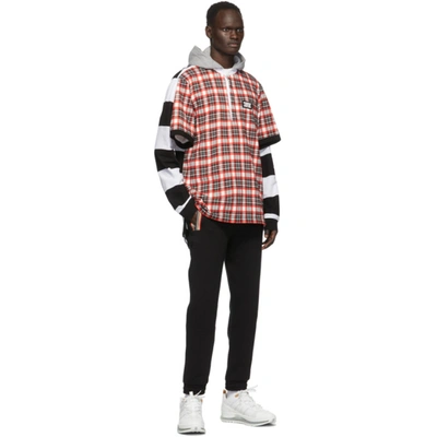 Shop Burberry Black & Red Check Reconstructed Rugby Shirt In Brt Red Chk