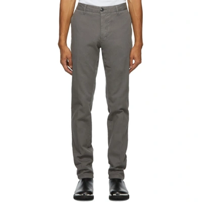 Shop Ami Alexandre Mattiussi Grey Chino Trousers In Drk Grey 61