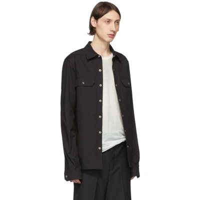 Shop Rick Owens Black Canvas Shirt In 0908 Blk Pe