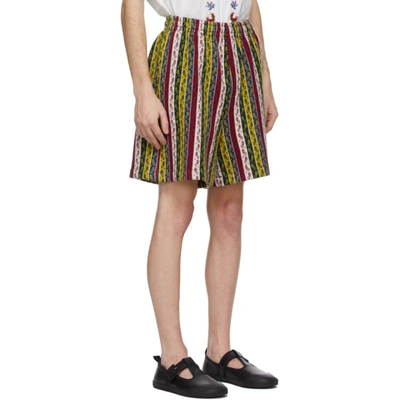 Shop Bode Multicolor Primary Stripe Track Shorts