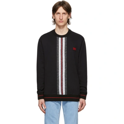 Shop Burberry Black Monogram Stripe Trevon Sweatshirt