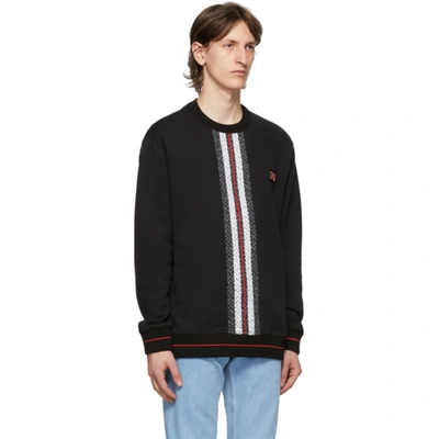 Shop Burberry Black Monogram Stripe Trevon Sweatshirt