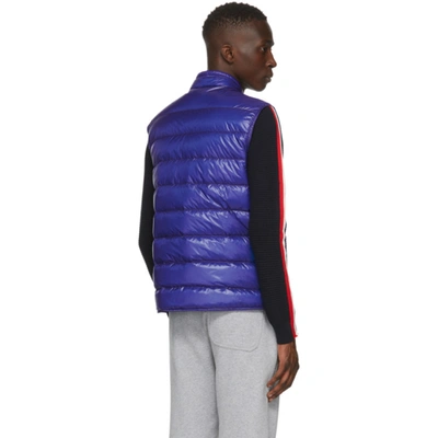 Shop Moncler Blue Down Gui Vest In 758 Blue