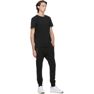 Shop Balmain Black Logo Lounge Pants In 0pa Noir