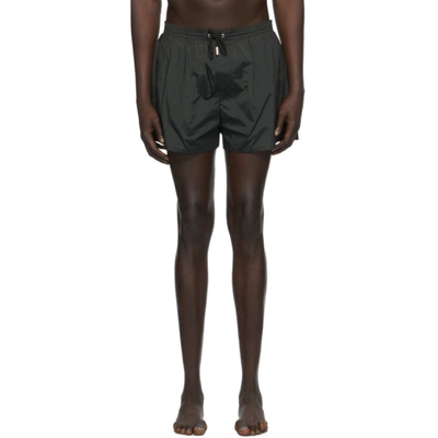 Shop Dsquared2 Black Back Logo Swim Shorts In 018 Blkwht