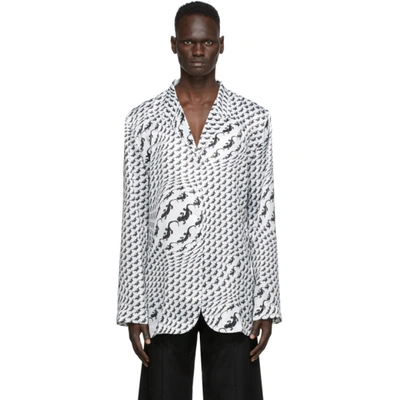 Shop Marine Serre White Flou Blouse In White/print