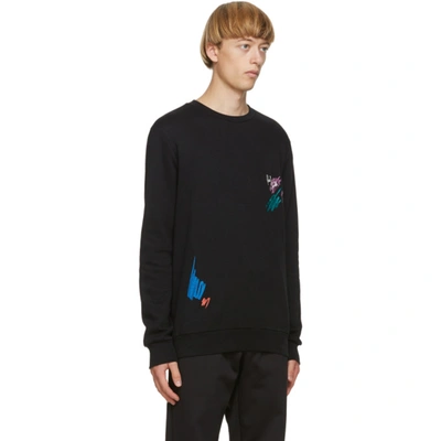 Shop Paul Smith Black Marker Pen Embroidered Sweatshirt In 79 Black