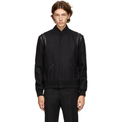 Shop Saint Laurent Black Teddy Bomber In 1000 Black