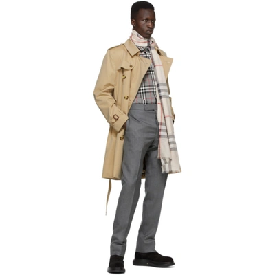 Shop Burberry Grey Check Caxton Shirt In Storm Grey