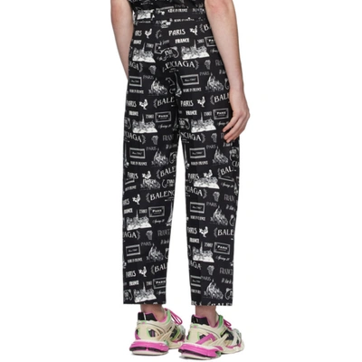 Shop Balenciaga Black & White 'paris Resto' Trousers In 1070 Blkwht