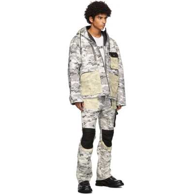 Shop Adyar Ssense Exclusive Black & White Camo Shell Jacket In Black White