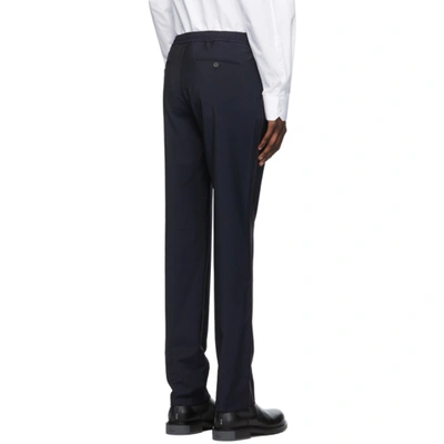 Shop Valentino Navy Mohair Piping Trousers In 598 Navy