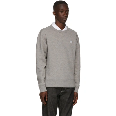 Shop Acne Studios Grey Fairview Patch Sweatshirt In Lightgreyme