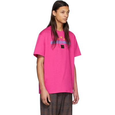 Shop Gucci Pink 'band' T-shirt In 5092 Fuschi